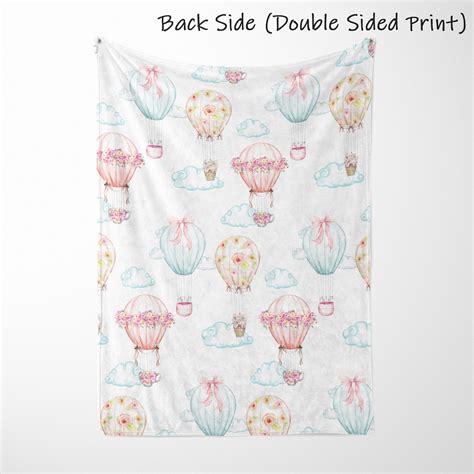 Hot Air Balloon Baby Blanket Personalized Baby Girl Blanket Etsy