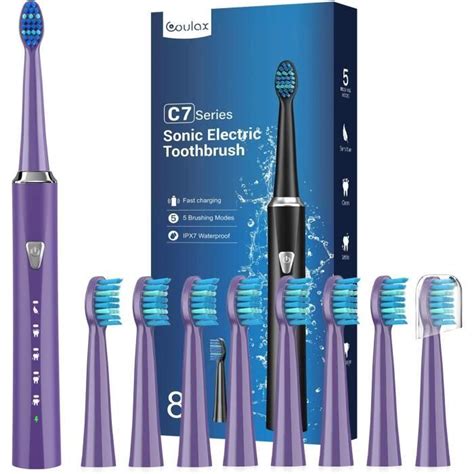 Brosse À Dent Électrique Sonique Adultes Avec 8 Têtes Brosse À Dents