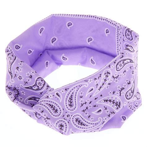 Paisley Bandana Knot Headwrap Purple Claires Us