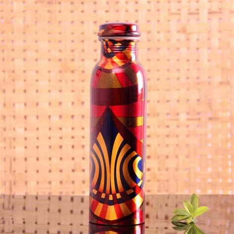 Designer Pure Copper Water Bottle #42488 | Buy Online @ DesiClik.com, USA