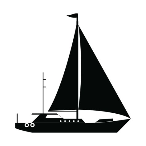 Sailing Yacht Ship Silhouette Transparent Png Svg Vector File