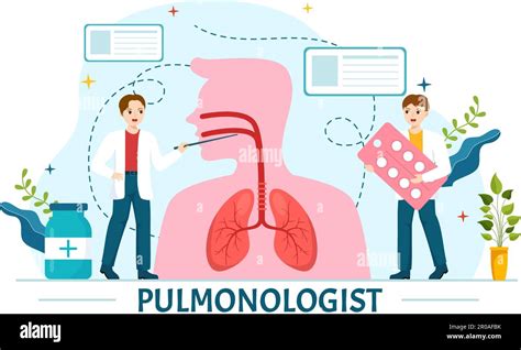 Pulmonologist Vector Illustration With Doctor Pulmonology Lungs