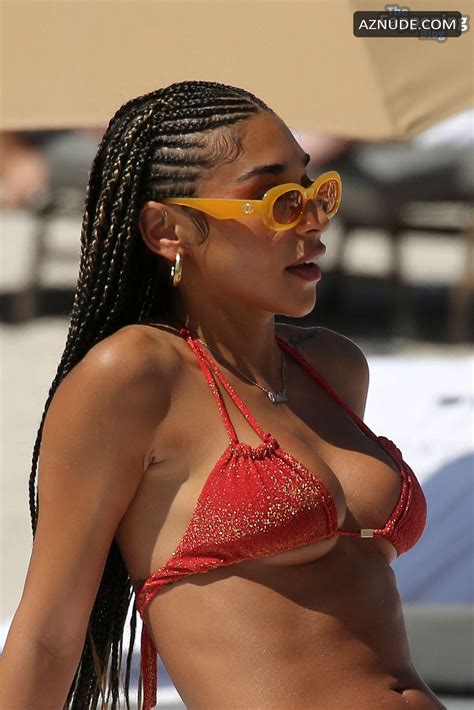Chantel Jeffries Sexy Spotted Showing Off Her Sizzling Body Wearing A Hot Red Bikini At The