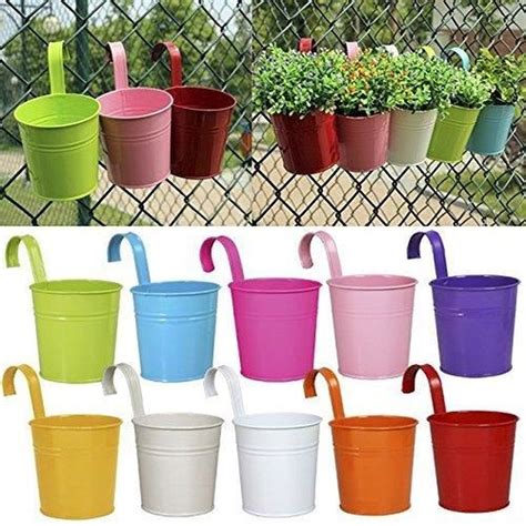 Pcs M Tal Fer Pots De Fleurs Suspendu Balcon Jardin Home Decor