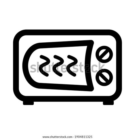 Microwave Outline Icon Different Electric Icons Stock Vector Royalty