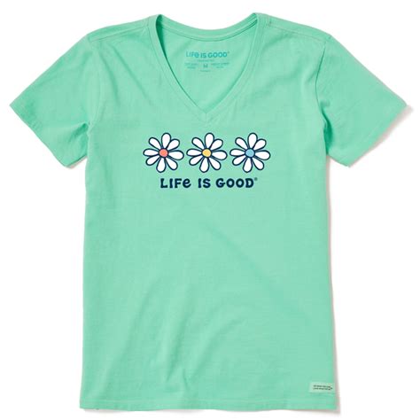 Women S 3 Daisies Long Sleeve Crusher Tee Life Is Good Official Site