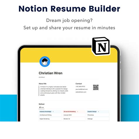 Resume Builder For Free By Alex Notion City Personal Notion Template