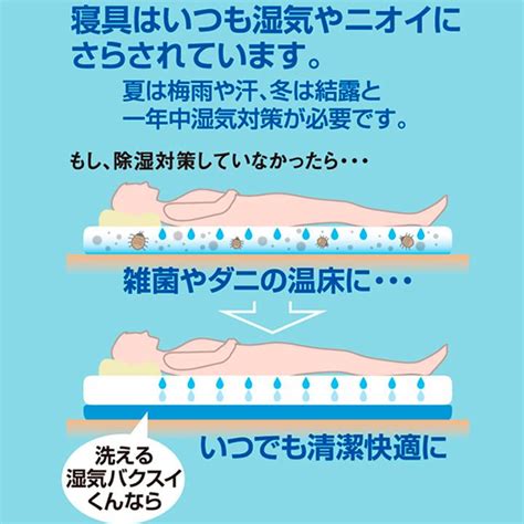 湿気対策 寝具 除湿シート 調湿シート 除湿マット 消臭 珪藻土 シリカゲル 洗える 吸湿センサー 便利グッズ 湿気バクスイくん 珪藻土入り