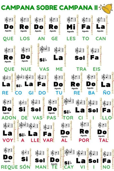 Campana Sobre Campana En Flauta Dulce Aprendela YA Partituras De