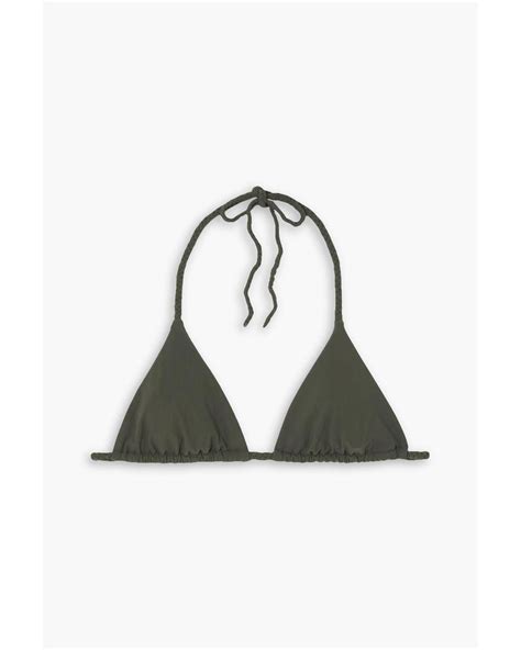 Toteme Braided Halterneck Triangle Bikini Top In Green Lyst