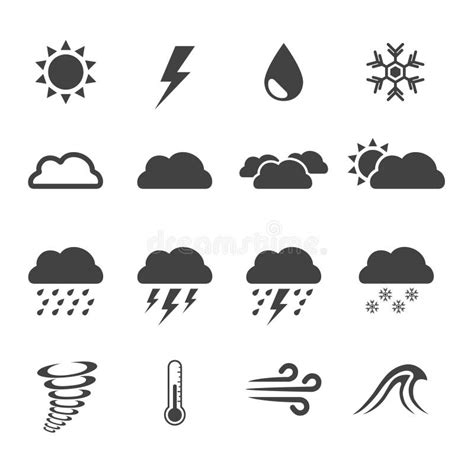 Weather Icon Set stock vector. Illustration of illustration - 6344272