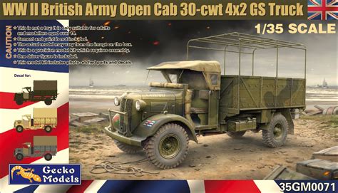gecko models gm  wwii british army open cab  cwt  gs truck