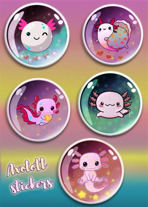 Axolotl Stickers Durable And Water Resistant