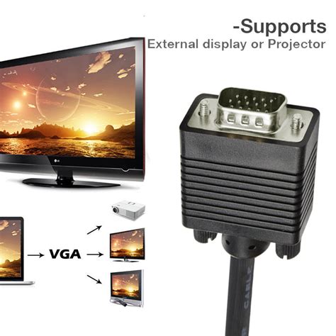 8m Premium 8M VGA SVGA 15pin Male To Male Monitor Cable PC Laptop LCD