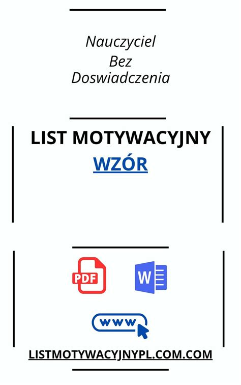 List Motywacyjny Nauczyciel Bez Do Wiadczenia Wz R