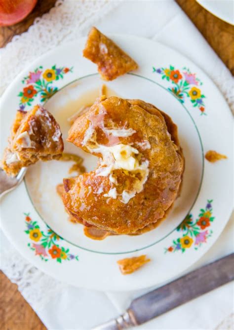 Cinnamon Apple Pancakes With Vanilla Maple Syrup Averie Cooks