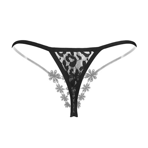Strings et tongs pour femmes avec perles Tangas Culotte Lingerie érotique Sous vêtements à dos