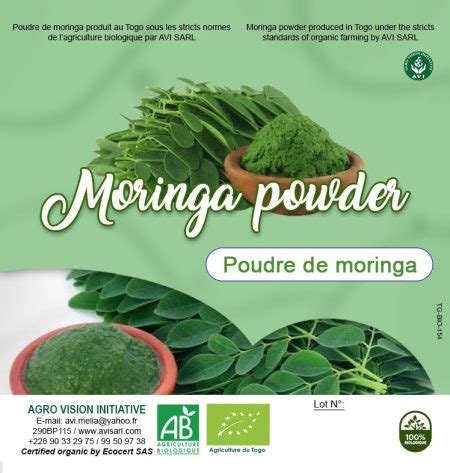 Poudre De Moringa Bio Avi Sarl