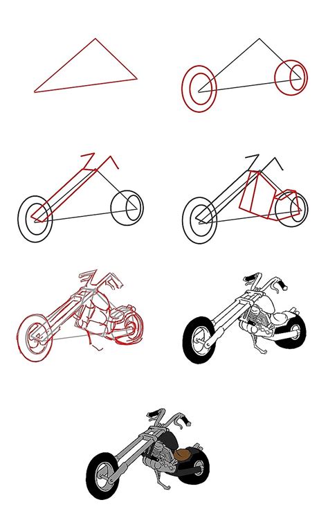 How To Draw Motorcycle Idea 18 Step By Step Drawing Photos