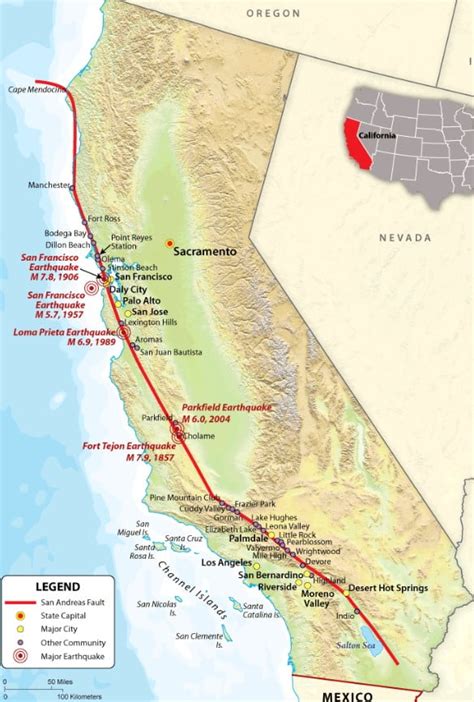 San Andreas Fault Map Mexico