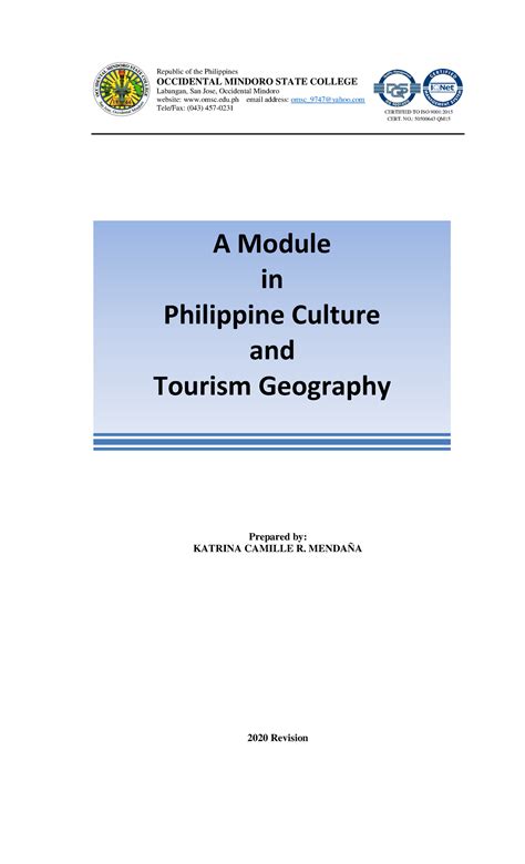 Philippine Culture and Tourism Geography - Prepared by: KATRINA CAMILLE
