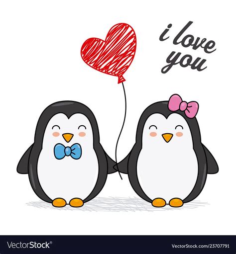 Penguin Couple Drawing