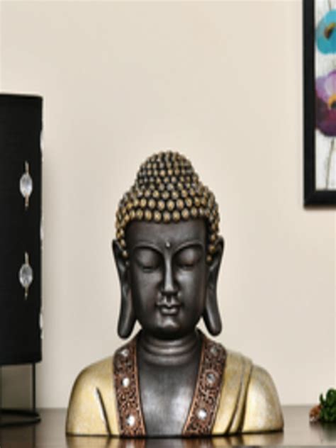 Buy Athome By Nilkamal Black Gold Toned Bust Buddha Showpiece