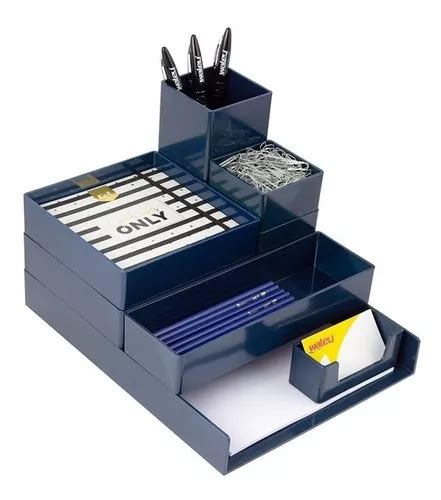 Kit Organizador Modular Piezas Mesa Caj N Multiusos Waleu Color