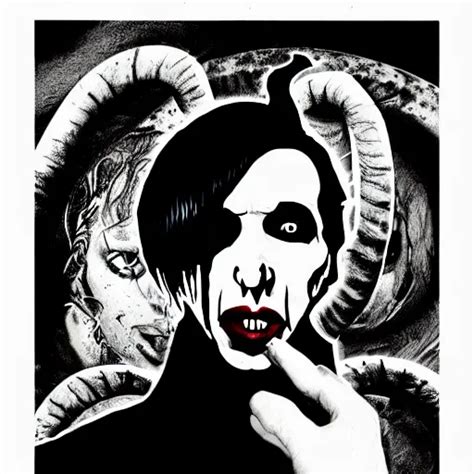 Graphic Illustration Creative Design Marilyn Manson Stable