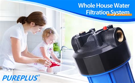 PUREPLUS Whole House Water Filtration System with Sediment and Carbon ...
