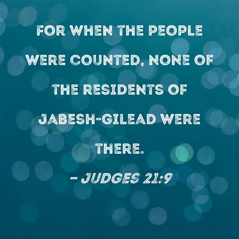 Judges 21:9 For when the people were counted, none of the residents of ...