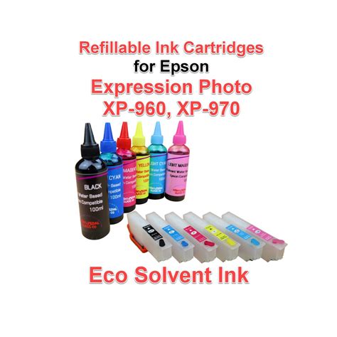 Water Based Eco Solvent Ink 6 Bottles 100ml 6 Refillable Ink Etsy