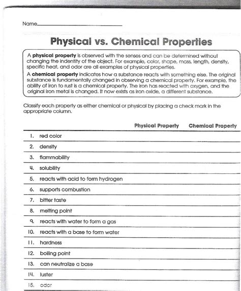 Physical Vs Chemical Properties Online Exercise For Live Worksheets