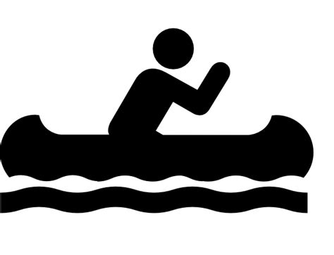 Kayak clipart black and white