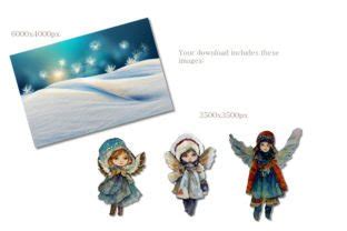 Winter Angels 1 Watercolor Angel Clipart Graphic By Magiclily