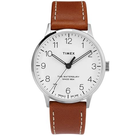 Timex Waterbury Classic Watch White And Brown End Tw