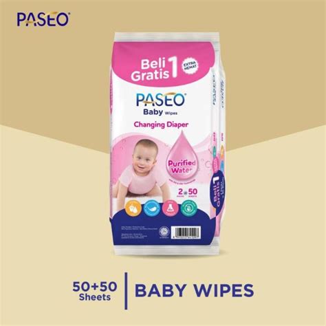 Paseo Baby Wipes Buy 1 Get 1 50 Sheet Tisu Basah Tisu Basah Ganti