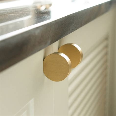 Modern Brushed Brass Kitchen Cabinet Knobs Gold Furniture Etsy