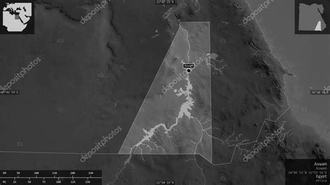 Asu N Gobernaci N De Egipto Mapa A Escala De Grises Con Lagos Y R Os