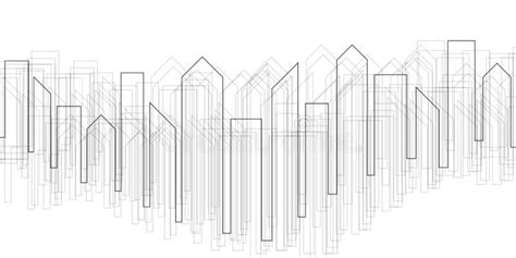 Vector Silhouette of City Buildings, Outline Silhouette Stock Illustration - Illustration of ...