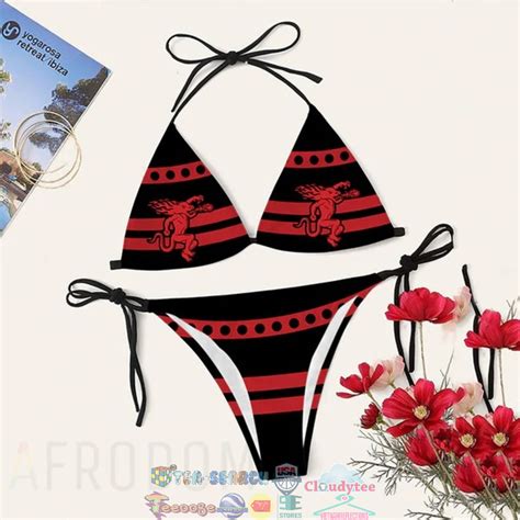 Fireball Whiskey Red Stripe Bikini Set Swimsuit Jumpsuit Beach USALast