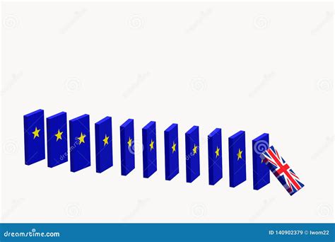 Brexit Concept Uk Leaving Eu 3d Render Stock Illustration