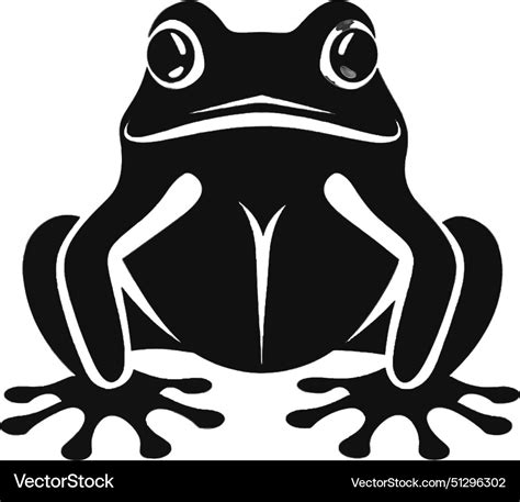 Black silhouette tattoo of a frog on white Vector Image