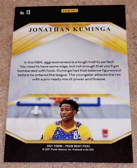 Jonathan Kuminga 2021 22 Panini Prizm Draft Picks 13 RC BRILLIANCE