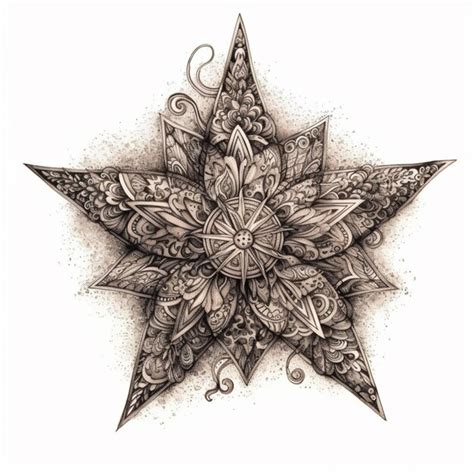 Desenho De Estrela Realista - Um desenho de uma estrela com um desenho nela generative ai | Foto Premium