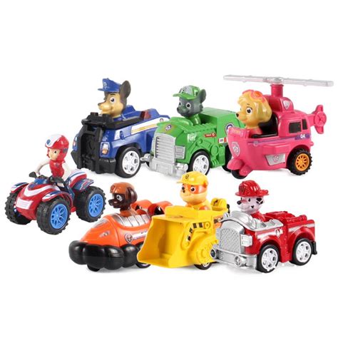 Set 9 Figurine Cu Masinute Patrula Catelusilor Paw Patrol Ray Toys