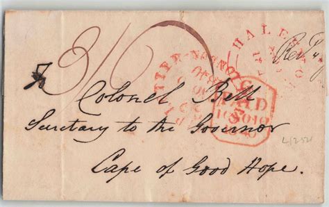 Great Britain Halesworth To Cape Of Good Hope Ship Letter London