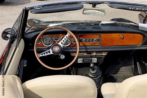 Percoto, Italy. March 19, 2023 . Interior with steering wheel and dash ...