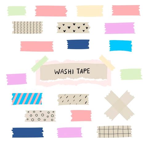 Ensemble De Bandes De Ruban Washi Motifs Color S Illustration