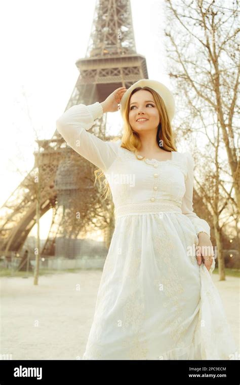 Beautiful Girl In Paris Travel And Style Blonde In A Dress In A